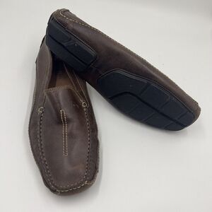 CLARKS England Leather Brown Slip On Loafer Driving Shoes Moccasins Mens 11M